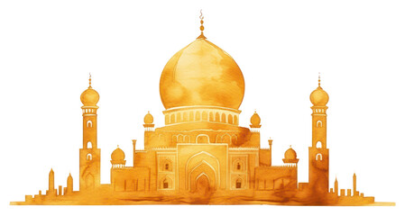 Naklejka premium PNG Mosque architecture building dome.