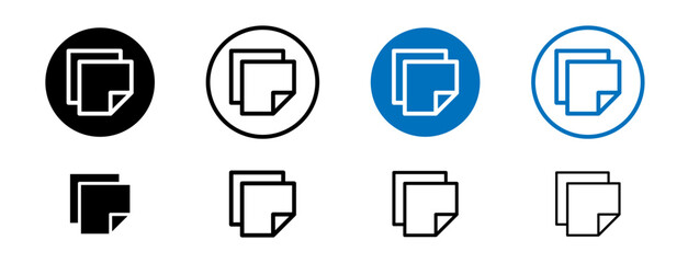 Cleaning cloth icons set in black and blue colors on white background