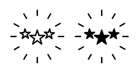 Appreciation icons set in black and blue colors on white background
