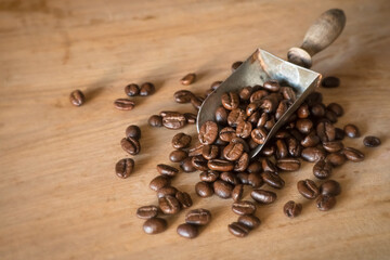 Background with roasted coffee beans