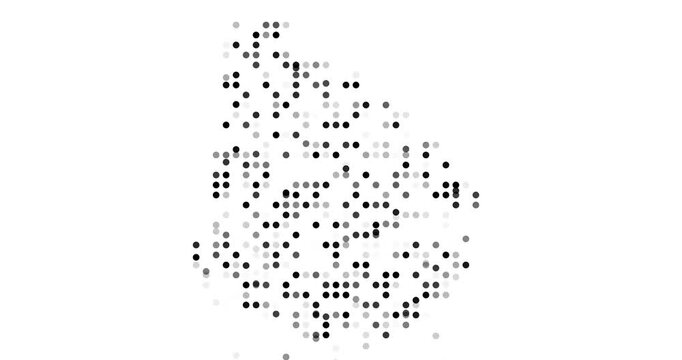 Dynamic flowing circles build Uruguay conceptual silhouette