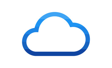 Blue cloud technology icon