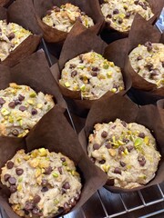 Homemade Cannoli Muffins in Brown Paper Cups
