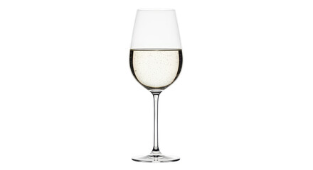 Isolated Glass of Sparkling Wine or Champagne Beverage, Alcohol Drink on Display