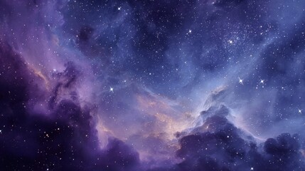 Fototapeta premium Colorful cosmic clouds and stars illuminate the night sky in a stunning cosmic view