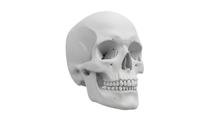Isolated Human skull detail study in grayscale vector medical anatomy representation