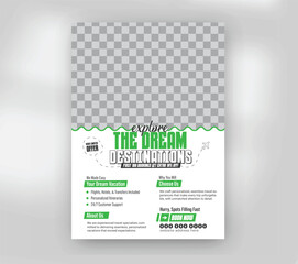 Boat Adventure Travel Flyer Template Ocean Tour & Tropical Vacation Brochure
