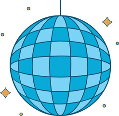 Blue Disco Ball With Sparkles party music