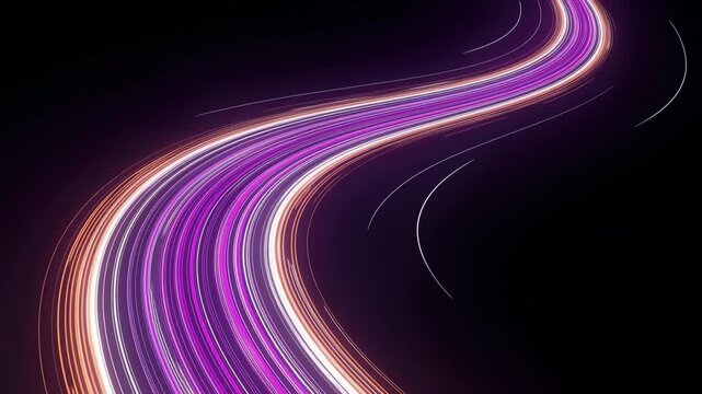 Abstract Purple and Orange Light Trails: Seamless Loop Animation