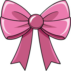 Pink Bow with White Center ribbon decoration