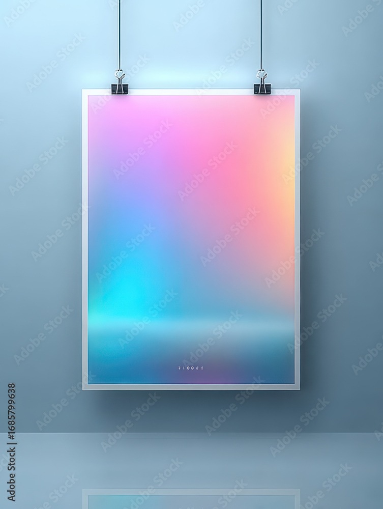 Poster abstract gradient poster: a modern, minimalist poster featuring a captivating gradient of colors, cr
