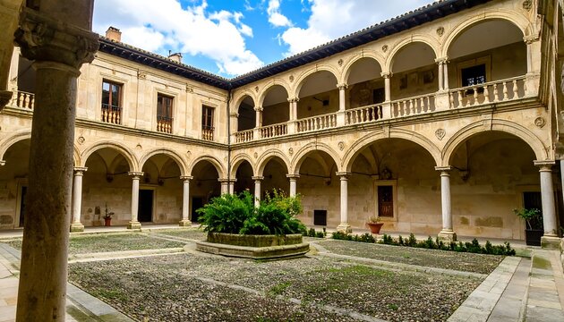 Courtyard of a historic monastery - Powered by Adobe