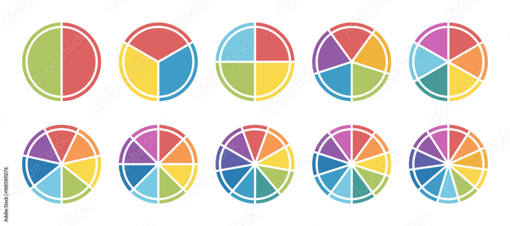 Poster pie chart for dashboard ui. infographic chart with color segments. business education diagram. divid
