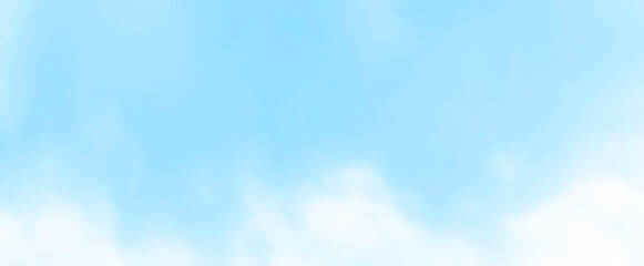 Blue sky with white fluffy cloud. Cumulus clouds background. Cloudscape morning sky. The concepts of freedom of life, never give up and positive though energy.