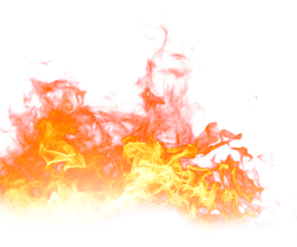 Vibrant realistic fire flame element powerful heat energy abstract burning concept blaze transparent background