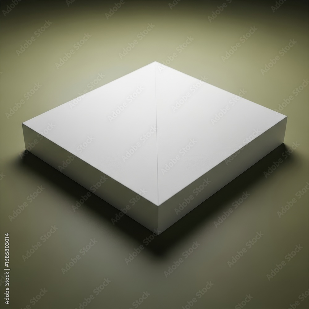 Poster a simple white square box with clean edges casting a subtle shadow isolated on white background