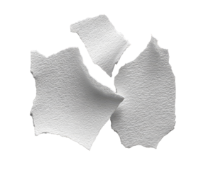 Abstract fragmented white shapes