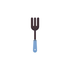 Close-up of a Dark-Handled Fork with Light Blue Handle: Elegant Tableware Detail