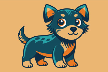 Colorful cartoon dog standing happily on a bright background with playful expression
