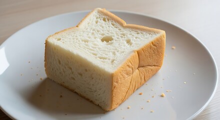 Thick slice of soft white bread for breakfast