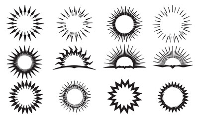 Fototapeta premium Sunburst Vector Shapes