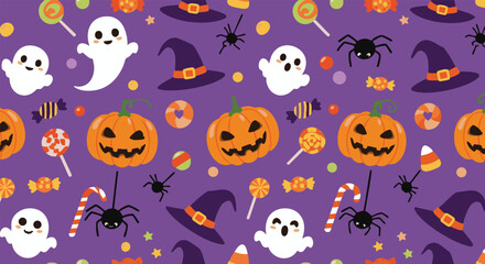 Fototapeta premium Halloween Night Party Pattern