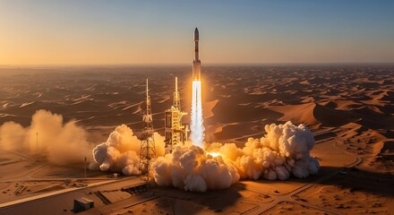 Rocket Launch at Sunrise