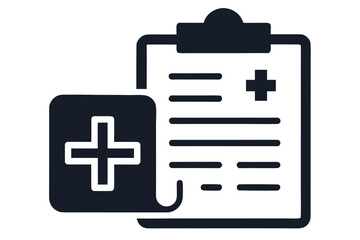 Obraz premium Health report document with medical information layout on clipboard and medical symbol