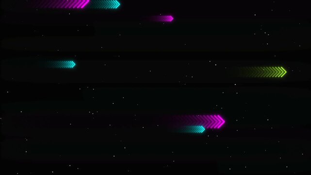 Bright neon swipe right arrows animation with glowing lines and futuristic modern style  perfect for motion graphics.