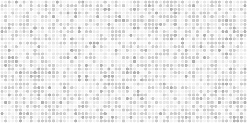 Abstract monochrome dotted background with digital pixel effect. Grayscale halftone dot grid seamless pattern. Modern tech texture for technology, data futuristic design project