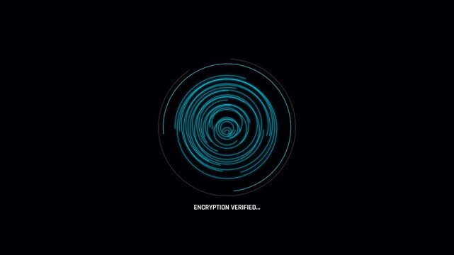 Digital HUD fingerprint scan animation with glowing biometric data analysis for futuristic security and tech visuals.