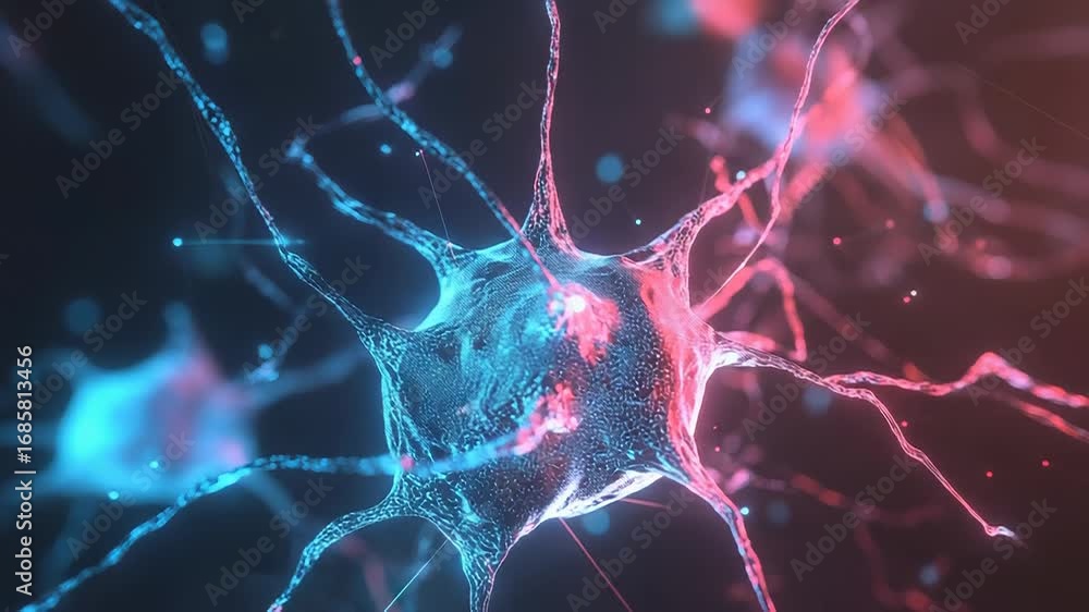 Poster neuron transmitting signals in nervous system, neural network communicating