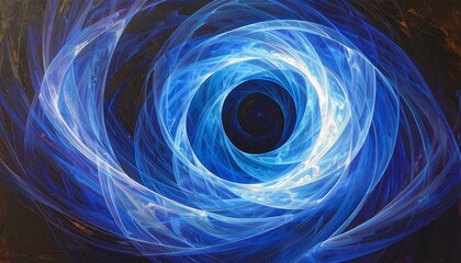 Abstract swirling vortex of light blue and dark