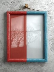 Color Blocked Frame: An eye-level perspective showcases a rectangular frame, divided into two distinct color sections.