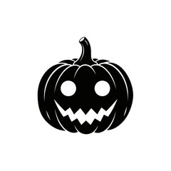 Vector art of black halloween pumpkin jack o lantern for autumn holiday season celebration and decoration