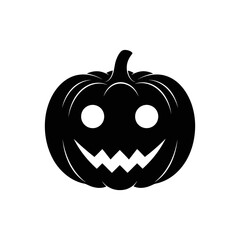 Vector art of black halloween pumpkin jack o lantern for autumn holiday season celebration and decoration