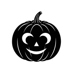 Vector art of black halloween pumpkin with a happy face for halloween celebration and autumn season decoration