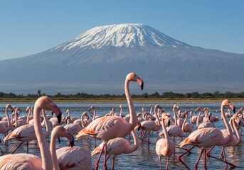 Graceful flamingos wading across a serene lake, creating a stunning natural landscape.
Perfect for wildlife, bird photography, and scenic nature visuals.
