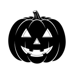 Vector art of happy halloween pumpkin silhouette with smiling face for halloween celebration and decoration design