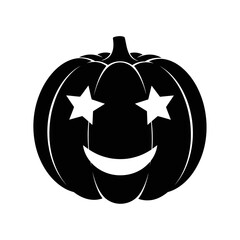 Vector art of cute jackolantern with star eyes, a charming and whimsical halloween decoration for festive fun