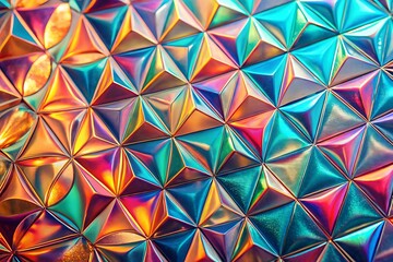 Fototapeta premium Abstract geometric background with colorful triangles and reflections