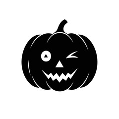 Vector art of winking halloween pumpkin silhouette is a fun and spooky decoration for your halloween party or event