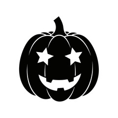 Vector art of smiling pumpkin with star eyes is a fun and spooky halloween decoration for your home or office party