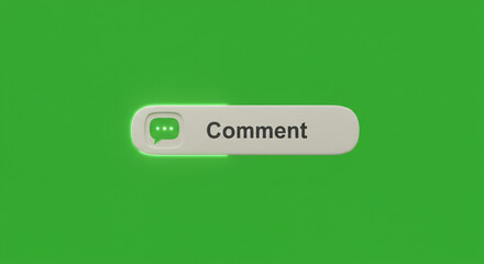 Engage users with a modern comment button glowing on a vibrant green background