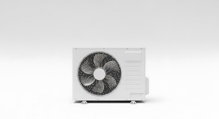 Outdoor air conditioner unit isolated on white background
