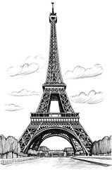 Fototapeta premium PNG Paris tower architecture building drawing.