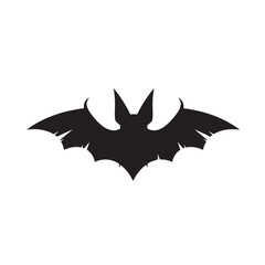 Vector art of a simple bat silhouette with jagged wings, perfect for halloween decorations and spooky designs