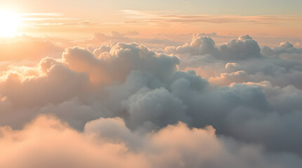 Golden Hour Above the Clouds A Breathtaking Aerial View of Sunset Cloudscape