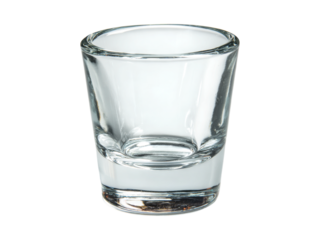 Empty clear glass shot glass on black background, Isolated On white, Png Transparent