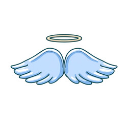 Fototapeta premium Light-blue angel wings with a halo